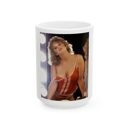 Linda Blair #268 - Partially Topless (Vintage Female Icon) White Coffee Mug 15oz - Go Mug Yourself