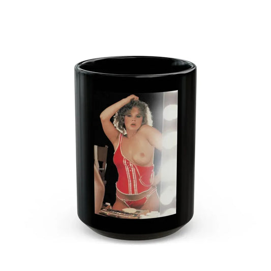 Linda Blair #269 - Partially Topless (Vintage Female Icon) Black Coffee Mug 15oz - Go Mug Yourself