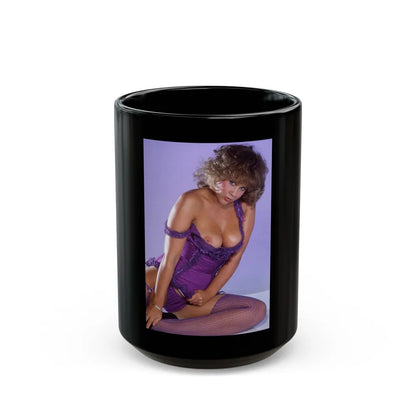 Linda Blair #270 - Partially Topless (Vintage Female Icon) Black Coffee Mug-15oz-Go Mug Yourself