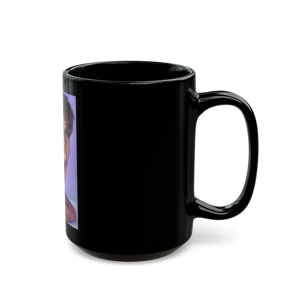 Linda Blair #270 - Partially Topless (Vintage Female Icon) Black Coffee Mug-Go Mug Yourself