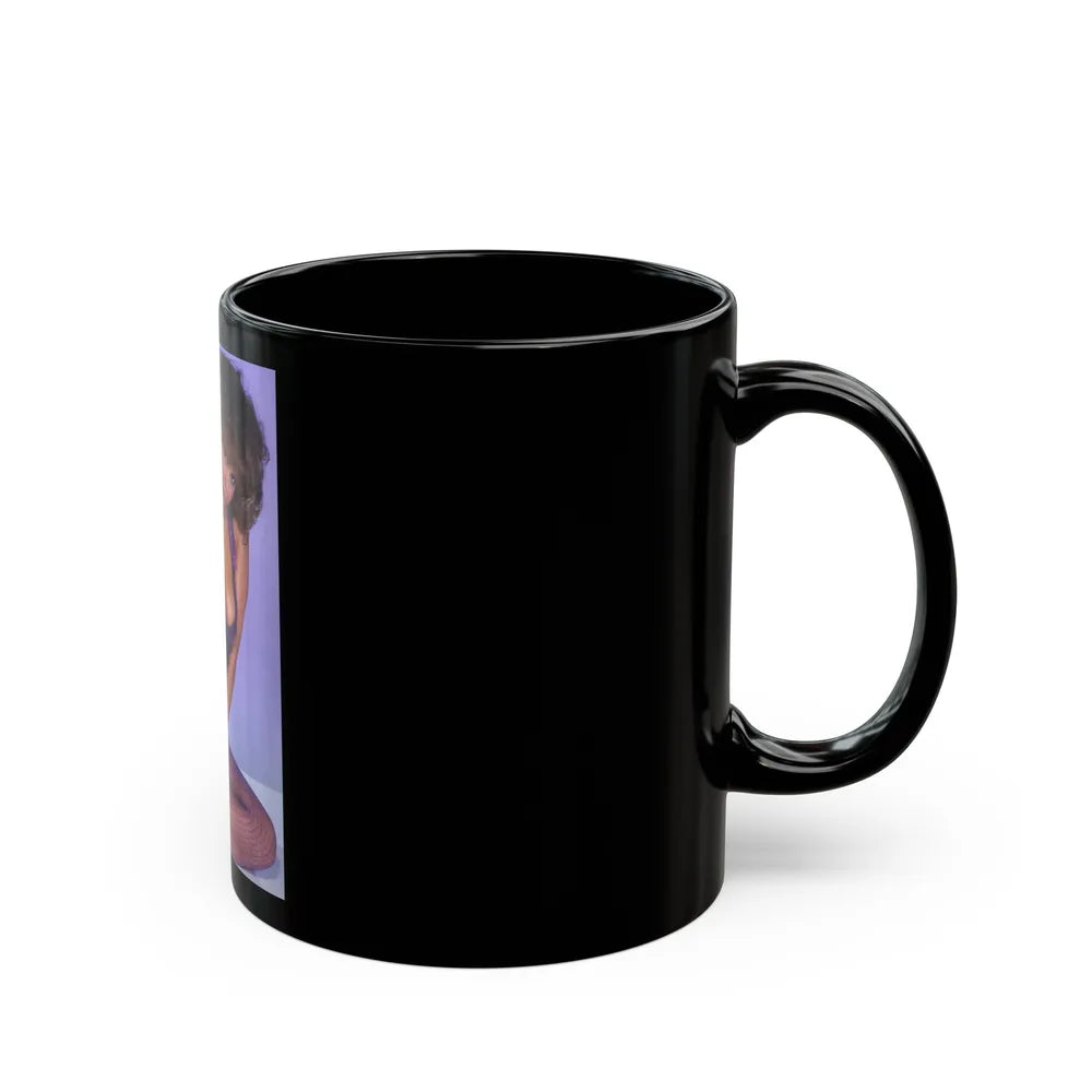 Linda Blair #270 - Partially Topless (Vintage Female Icon) Black Coffee Mug-Go Mug Yourself