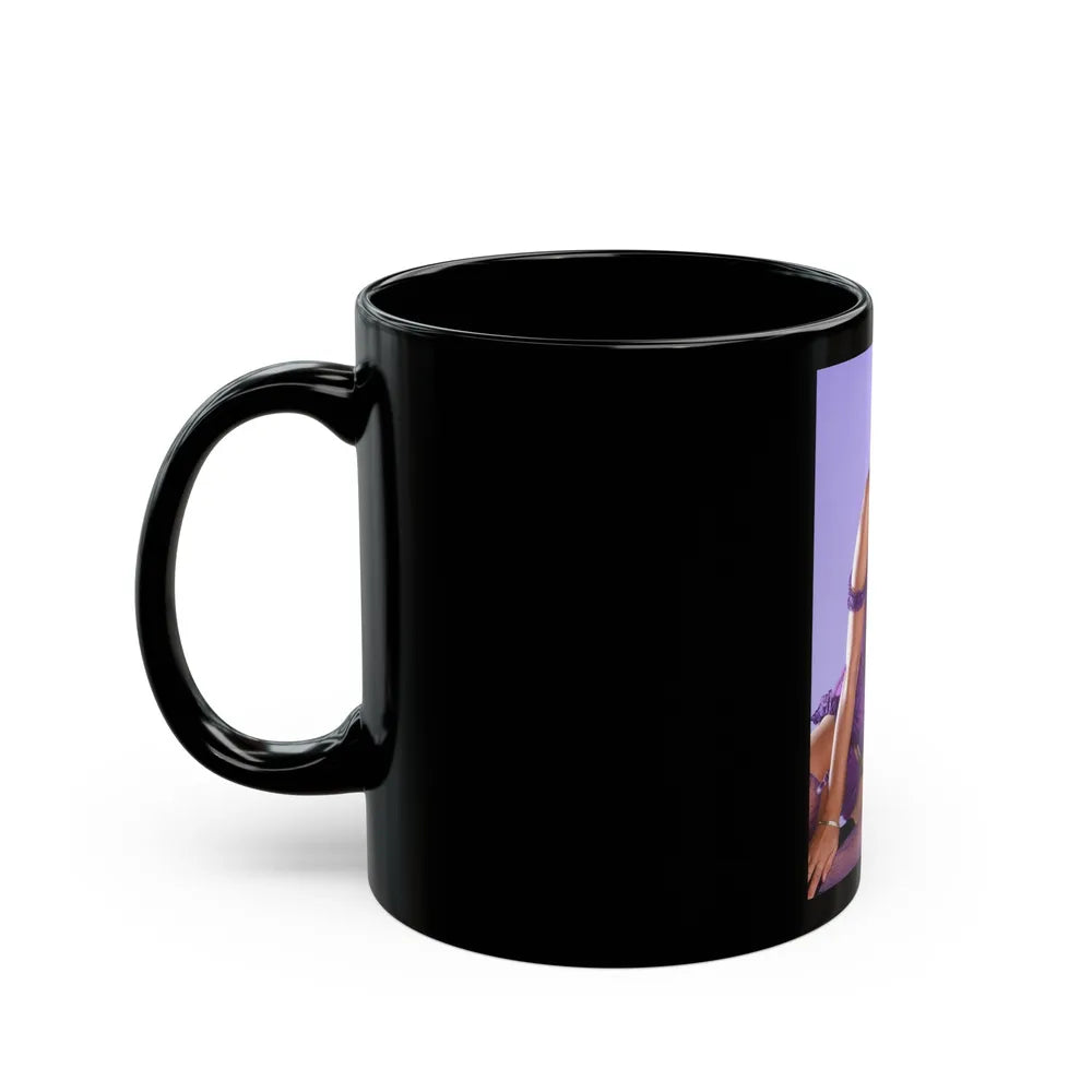 Linda Blair #270 - Partially Topless (Vintage Female Icon) Black Coffee Mug-Go Mug Yourself