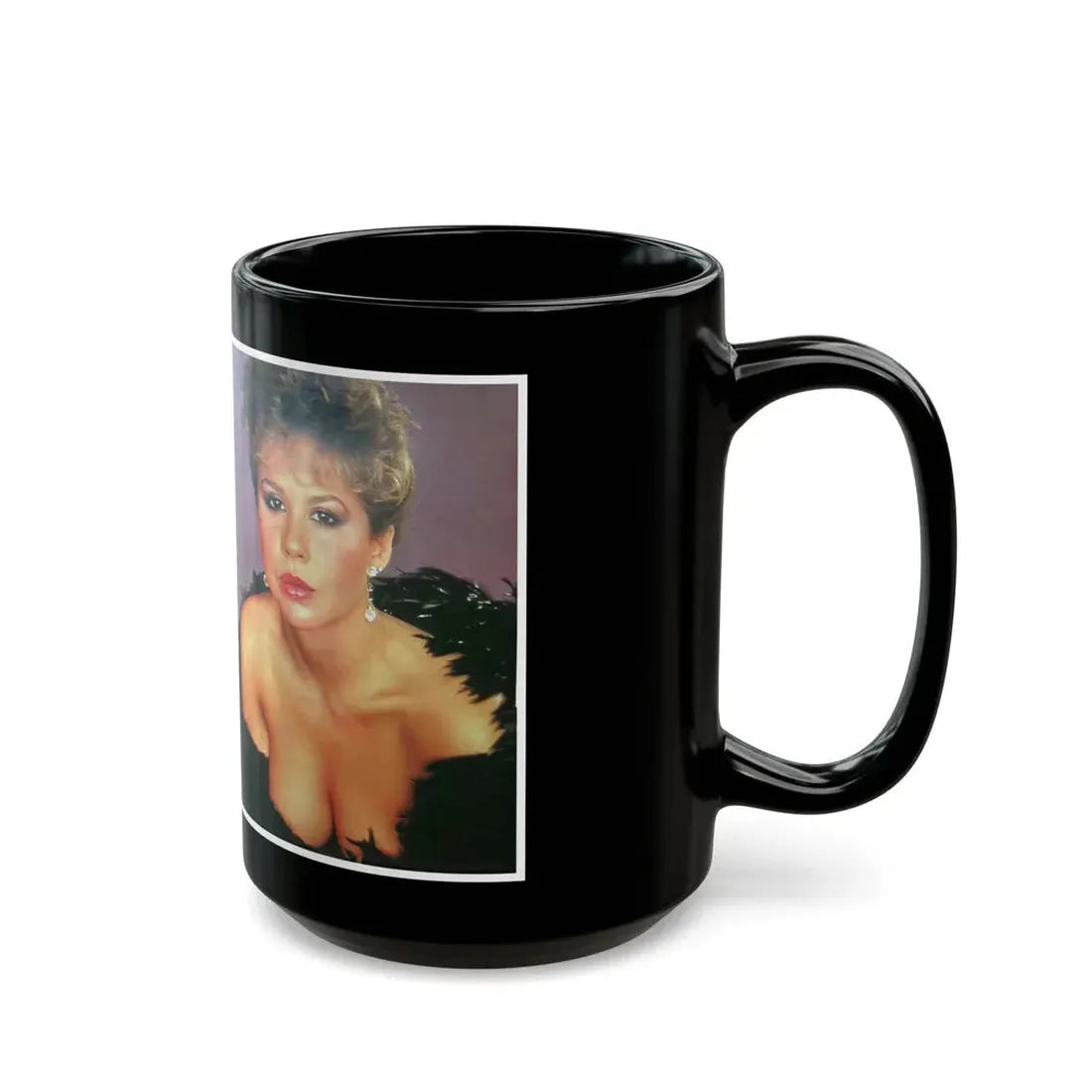 Linda Blair #272 - Kwik Mag. Spread (Vintage Female Icon) Black Coffee Mug - Go Mug Yourself