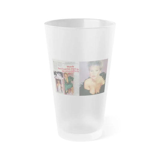 Linda Blair #272 - Kwik Mag. Spread (Vintage Female Icon) Frosted Pint Glass 16oz 16oz Frosted - Go Mug Yourself