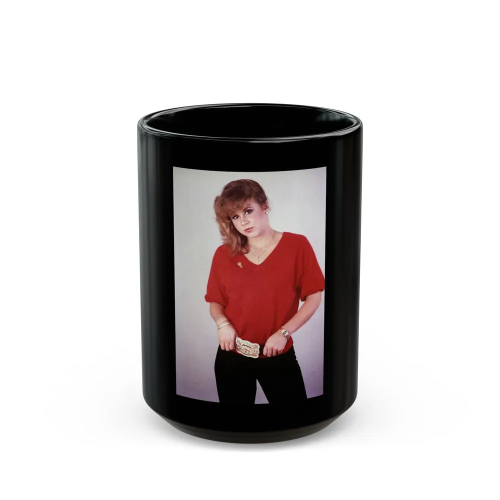 Linda Blair #273 (Vintage Female Icon) Black Coffee Mug-15oz-Go Mug Yourself