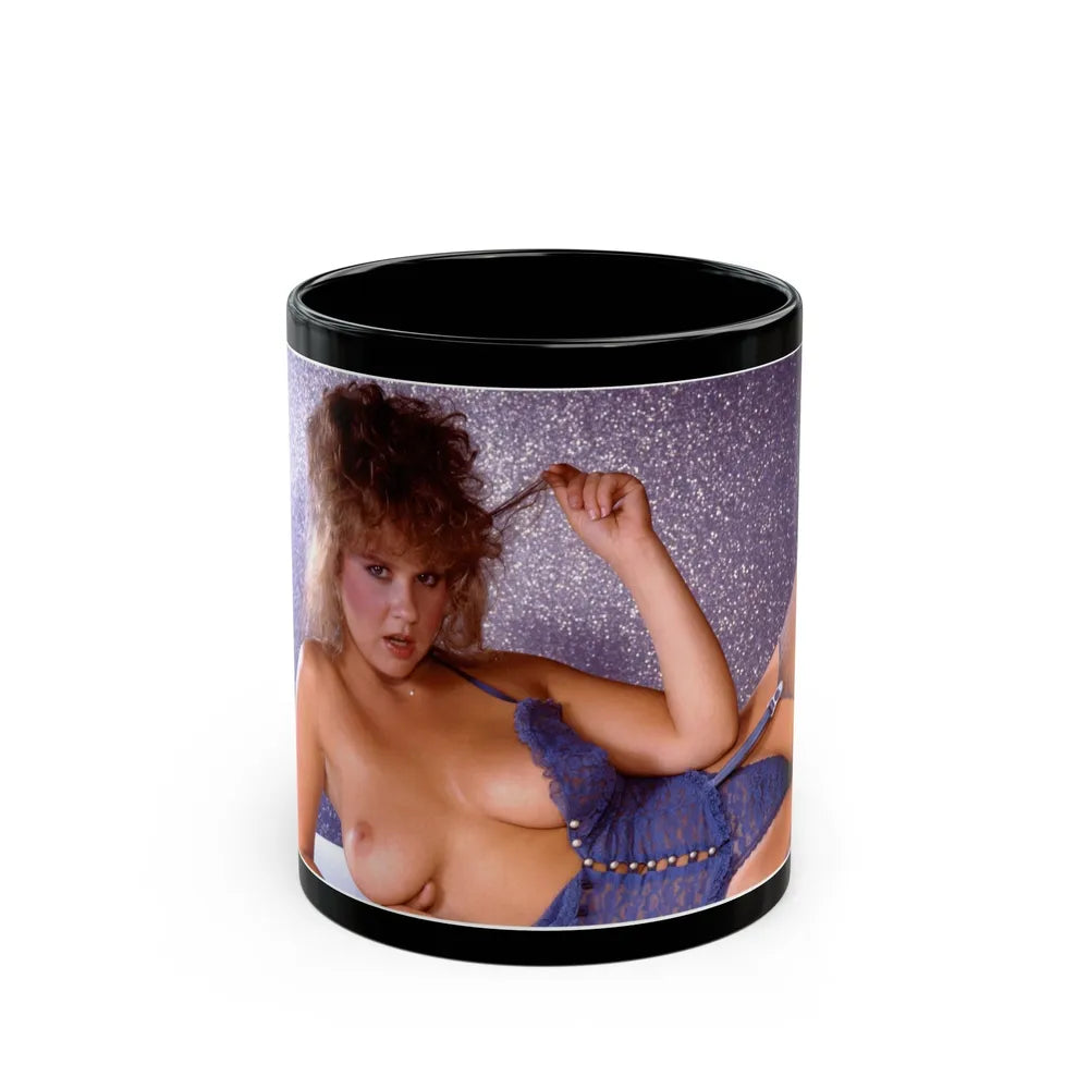 Linda Blair #276 - Topless (Vintage Female Icon) Black Coffee Mug-11oz-Go Mug Yourself