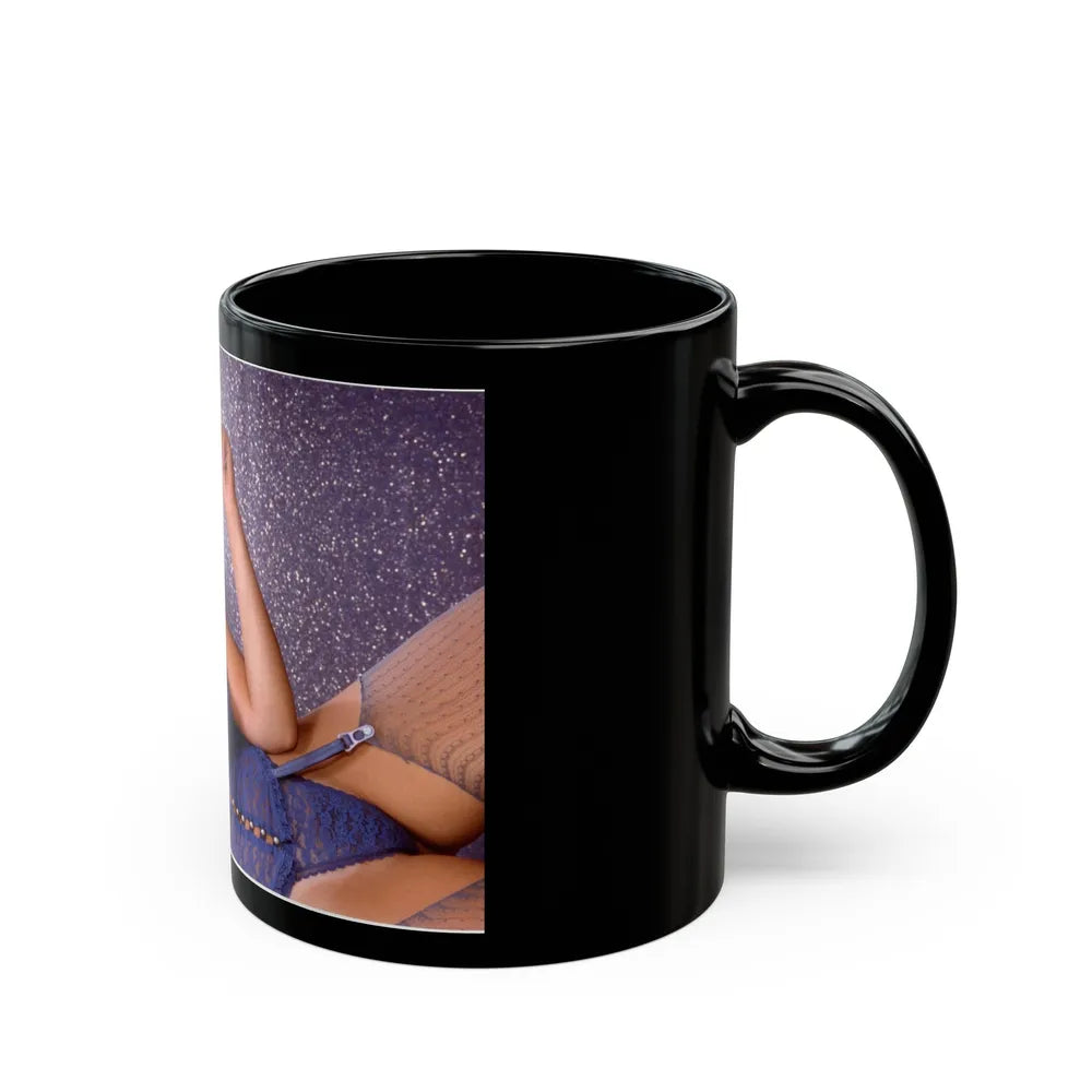 Linda Blair #276 - Topless (Vintage Female Icon) Black Coffee Mug-Go Mug Yourself