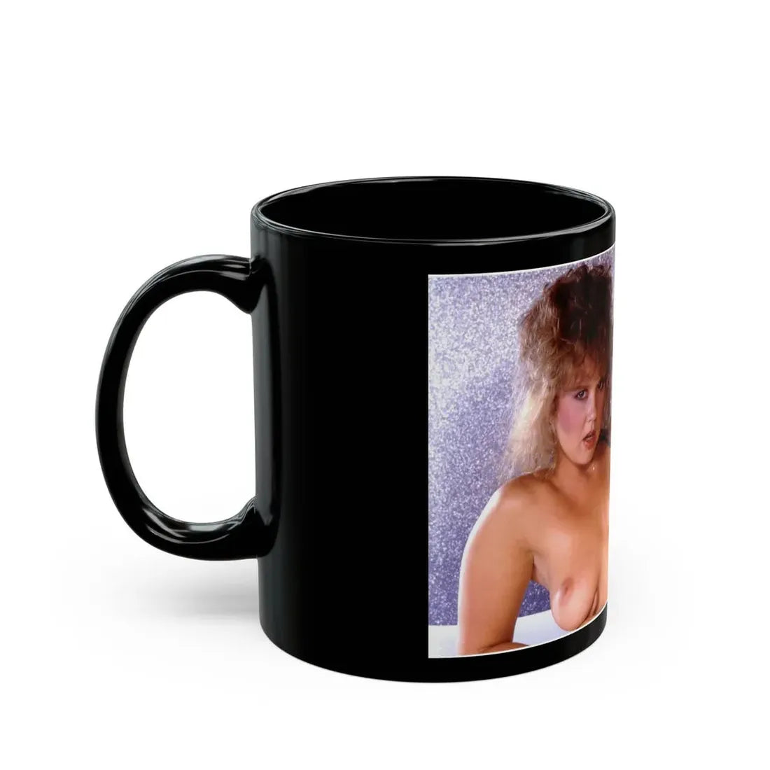 Linda Blair #276 - Topless (Vintage Female Icon) Black Coffee Mug - Go Mug Yourself