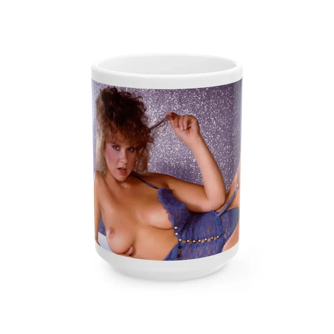 Linda Blair #276 - Topless (Vintage Female Icon) White Coffee Mug 15oz - Go Mug Yourself
