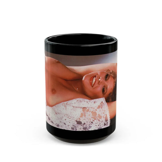 Linda Blair #278 - Topless (Vintage Female Icon) Black Coffee Mug-15oz-Go Mug Yourself