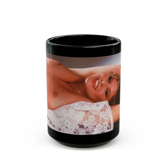 Linda Blair #278 - Topless (Vintage Female Icon) Black Coffee Mug 15oz - Go Mug Yourself