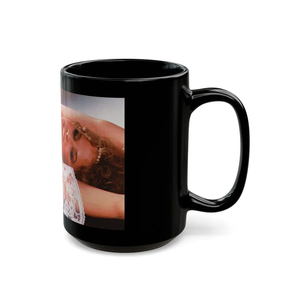 Linda Blair #278 - Topless (Vintage Female Icon) Black Coffee Mug-Go Mug Yourself