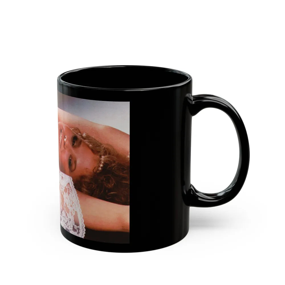 Linda Blair #278 - Topless (Vintage Female Icon) Black Coffee Mug-Go Mug Yourself