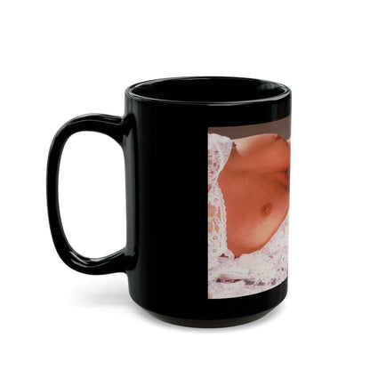 Linda Blair #278 - Topless (Vintage Female Icon) Black Coffee Mug-Go Mug Yourself