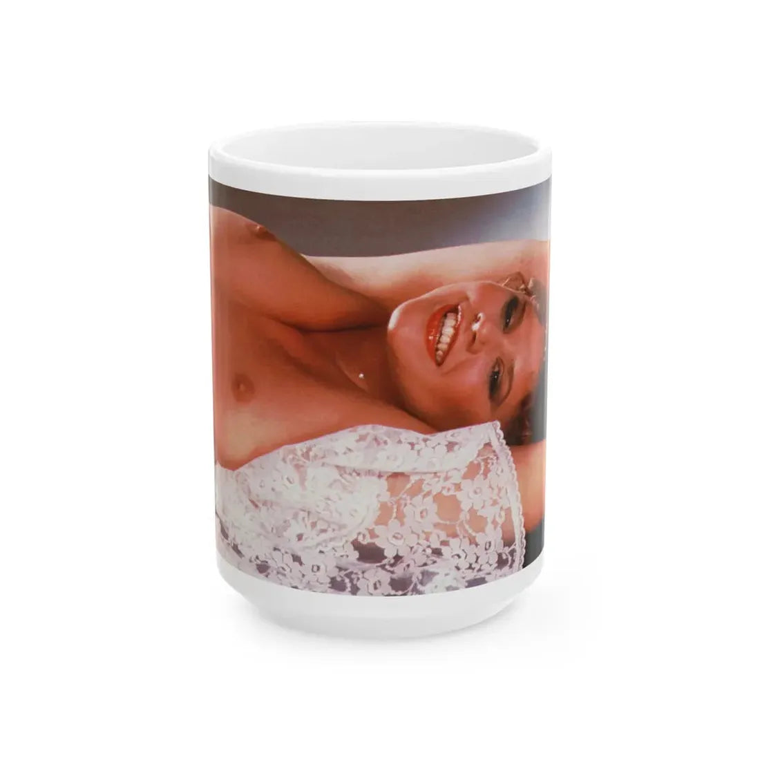 Linda Blair #278 - Topless (Vintage Female Icon) White Coffee Mug 15oz - Go Mug Yourself