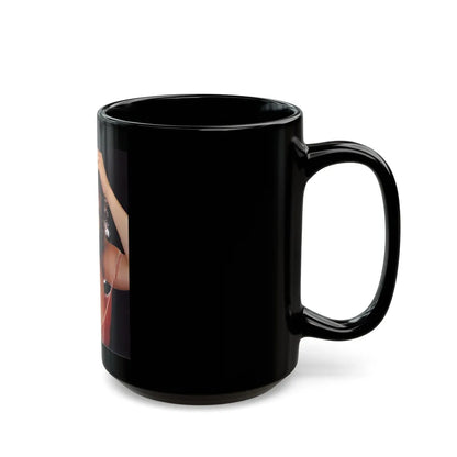 Linda Blair #281 (Vintage Female Icon) Black Coffee Mug-Go Mug Yourself