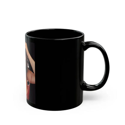 Linda Blair #281 (Vintage Female Icon) Black Coffee Mug - Go Mug Yourself