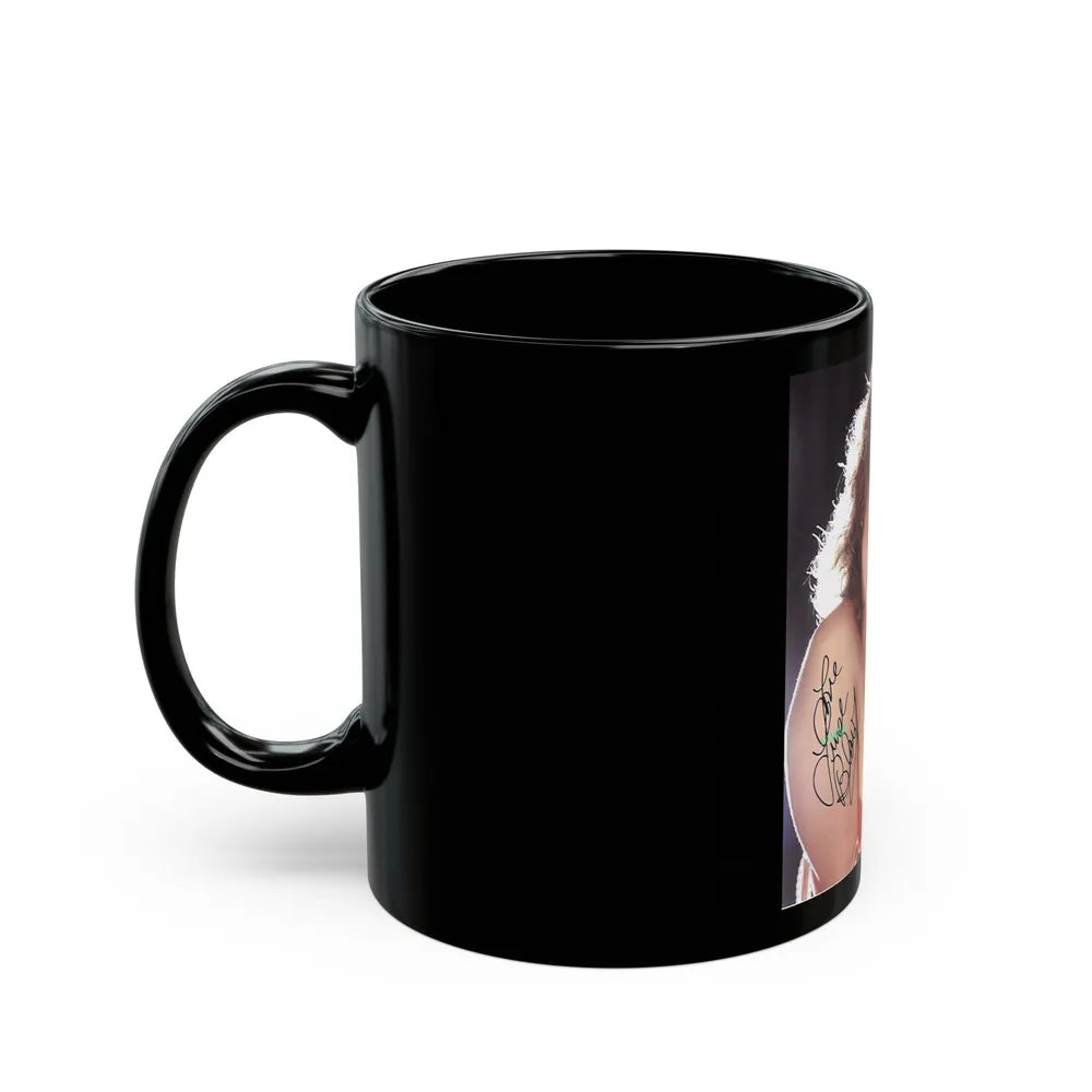 Linda Blair #281 (Vintage Female Icon) Black Coffee Mug-Go Mug Yourself