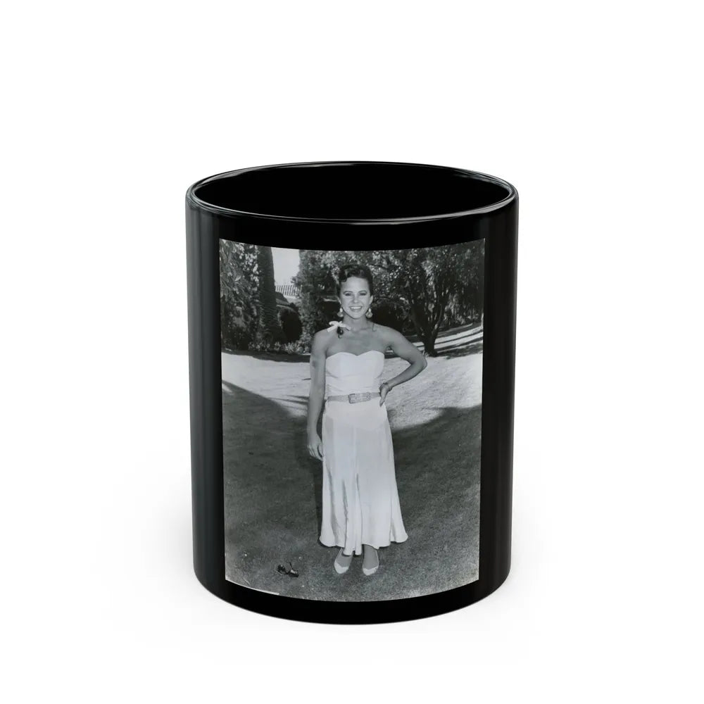 Linda Blair #285 (Vintage Female Icon) Black Coffee Mug-11oz-Go Mug Yourself