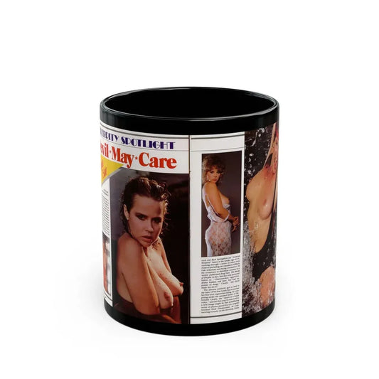 Linda Blair #296 - High Society Mag. August '83 - 2 Pages 4 Photos with, captions & article (Vintage Female Icon) Black Coffee Mug 11oz - Go Mug Yourself