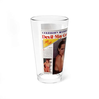 Linda Blair #296 - High Society Mag. August '83 - 2 Pages 4 Photos with, captions & article (Vintage Female Icon) Pint Glass 16oz - Go Mug Yourself