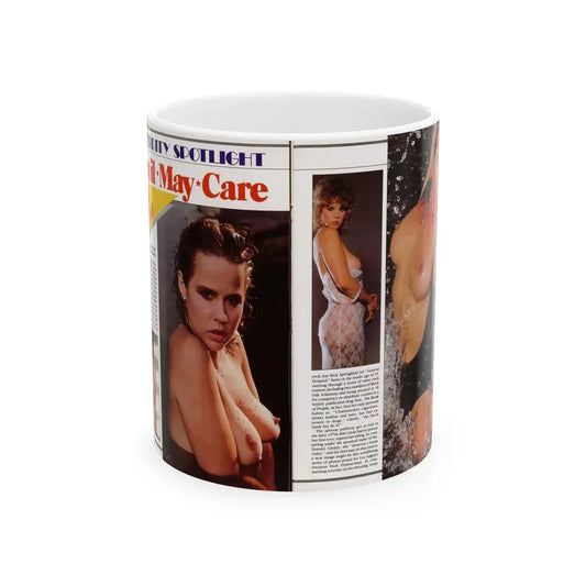 Linda Blair #296 - High Society Mag. August '83 - 2 Pages 4 Photos with, captions & article (Vintage Female Icon) White Coffee Mug 11oz - Go Mug Yourself