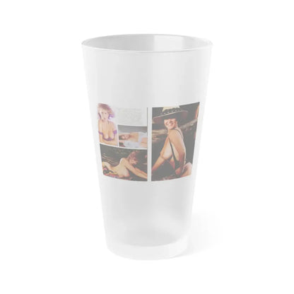 Linda Blair #297 - High Society Mag. August '83 - 2 Pages 3 Photos with, paragraph (Vintage Female Icon) Frosted Pint Glass 16oz 16oz Frosted - Go Mug Yourself