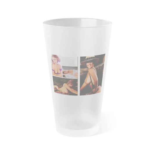 Linda Blair #297 - High Society Mag. August '83 - 2 Pages 3 Photos with, paragraph (Vintage Female Icon) Frosted Pint Glass 16oz 16oz Frosted - Go Mug Yourself