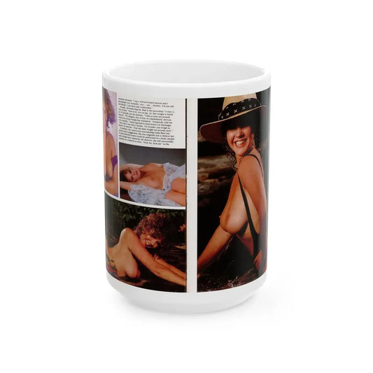Linda Blair #297 - High Society Mag. August '83 - 2 Pages 3 Photos with, paragraph (Vintage Female Icon) White Coffee Mug 15oz - Go Mug Yourself