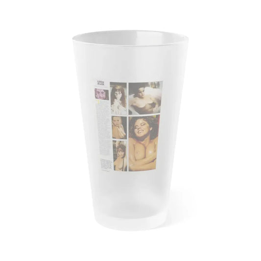 Linda Blair #299 - Celebrity Sleuth Mag. - 1 Page 6 Photos with, article (Vintage Female Icon) Frosted Pint Glass 16oz 16oz Frosted - Go Mug Yourself
