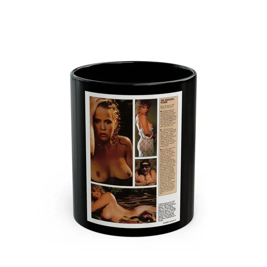 Linda Blair #300 - Celebrity Sleuth Mag. - 1 Page 4 Photos with, article (Vintage Female Icon) Black Coffee Mug 11oz - Go Mug Yourself