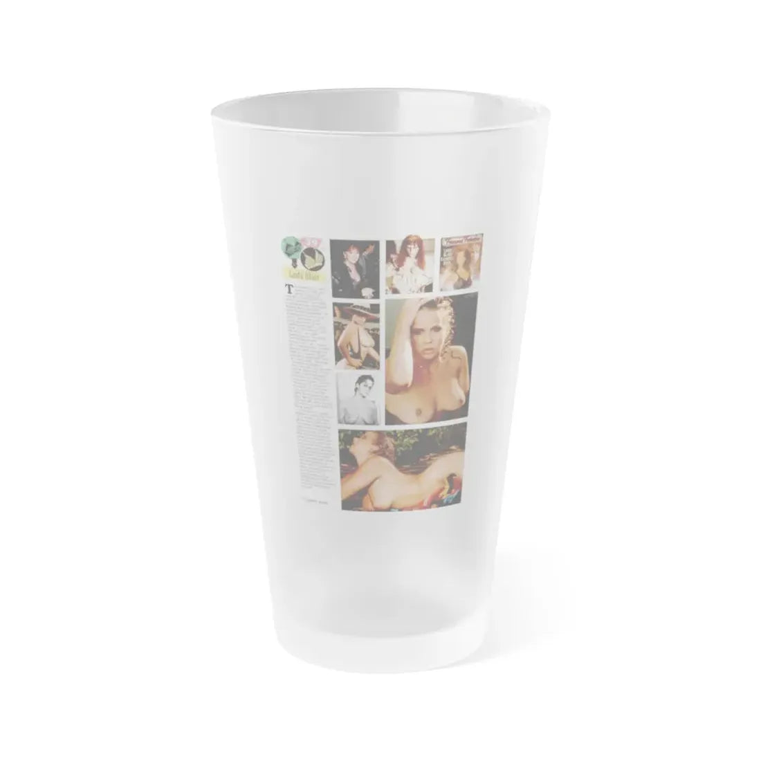 Linda Blair #301 - Celebrity Sleuth Mag. - 1 Page 7 Photos with, article (Vintage Female Icon) Frosted Pint Glass 16oz 16oz Frosted - Go Mug Yourself
