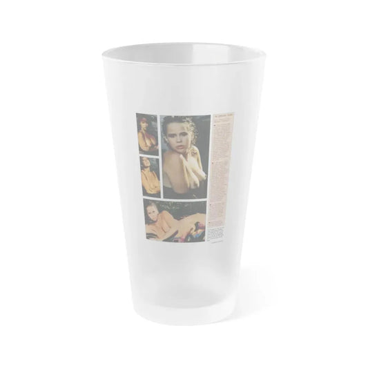 Linda Blair #302 - Celebrity Sleuth Mag. - 1 Page 4 Photos with, article (Vintage Female Icon) Frosted Pint Glass 16oz 16oz Frosted - Go Mug Yourself