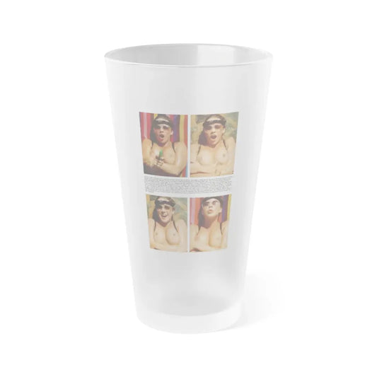Linda Blair #303 - Celebrity Sleuth Mag. - 1 Page 4 Photos with, bold short article (Vintage Female Icon) Frosted Pint Glass 16oz 16oz Frosted - Go Mug Yourself