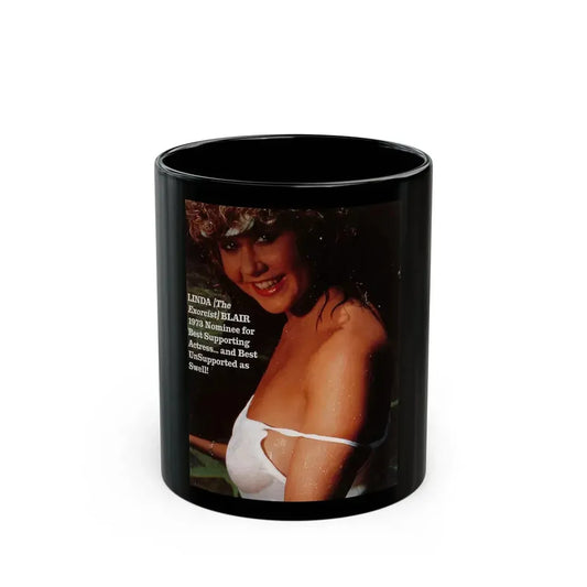 Linda Blair #305 - Color Magazine Clipping Photo (Vintage Female Icon) Black Coffee Mug 11oz - Go Mug Yourself