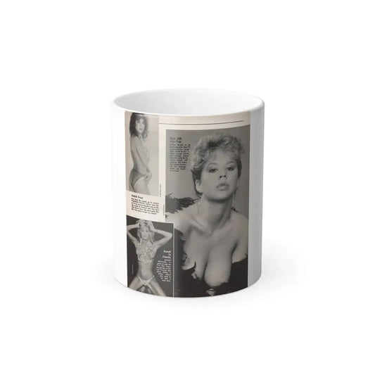 Linda Blair #307 - 1 B&W Photo & Page with, caption Linda on far right only (Vintage Female Icon) Color Changing Mug 11oz 11oz - Go Mug Yourself