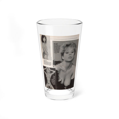 Linda Blair #307 - 1 B&W Photo & Page with, caption Linda on far right only (Vintage Female Icon) Pint Glass 16oz-16oz-Go Mug Yourself