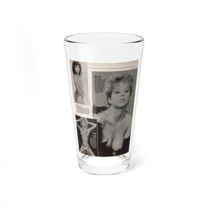 Linda Blair #307 - 1 B&W Photo & Page with, caption Linda on far right only (Vintage Female Icon) Pint Glass 16oz 16oz - Go Mug Yourself