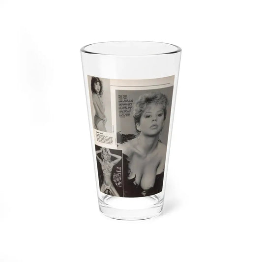 Linda Blair #307 - 1 B&W Photo & Page with, caption Linda on far right only (Vintage Female Icon) Pint Glass 16oz 16oz - Go Mug Yourself