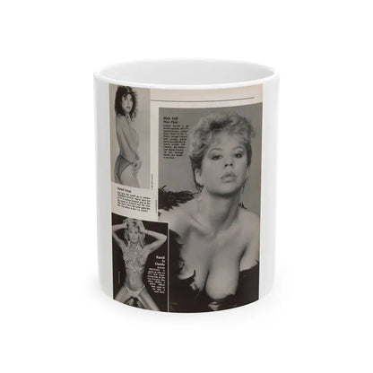 Linda Blair #307 - 1 B&W Photo & Page with, caption Linda on far right only (Vintage Female Icon) White Coffee Mug 11oz - Go Mug Yourself