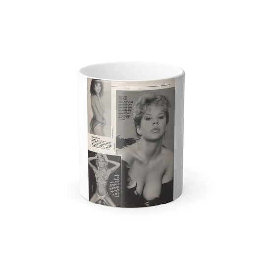 Linda Blair #307 - 1 B&W Photo & Page with, caption Linda on far right only (Vintage Female Icons) Color Changing Mug 11oz-11oz-Go Mug Yourself