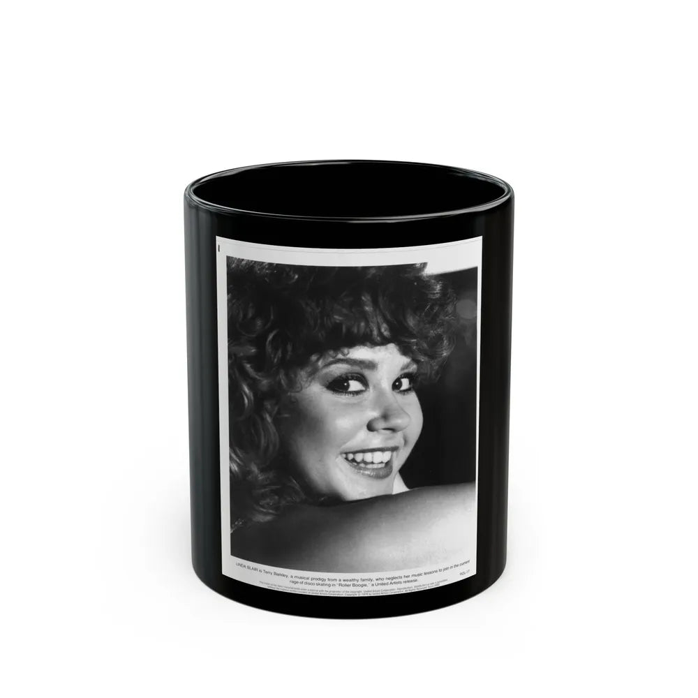 Linda Blair #311 (Vintage Female Icon) Black Coffee Mug-11oz-Go Mug Yourself