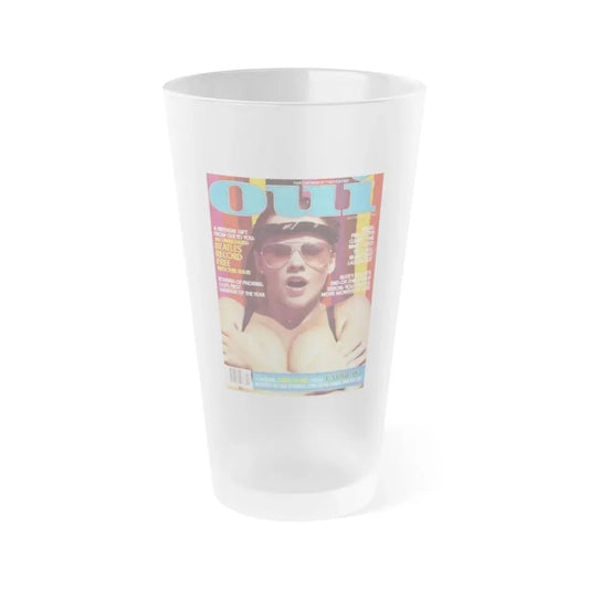 Linda Blair #312 - Linda on cover of OUI Mag. October '82, (Vintage Female Icon) Frosted Pint Glass 16oz 16oz Frosted - Go Mug Yourself