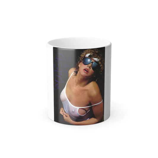 Linda Blair #313 - 1 Page, 1 Photo see through wet top from OUI Mag. October '82 (Vintage Female Icons) Color Changing Mug 11oz-11oz-Go Mug Yourself