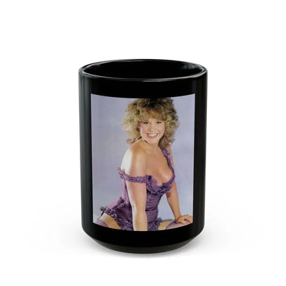 Linda Blair #314 - 1 Page, 1 Photo with lingerie & nipples exposed from OUI Mag. October '82 (Vintage Female Icon) Black Coffee Mug 15oz - Go Mug Yourself