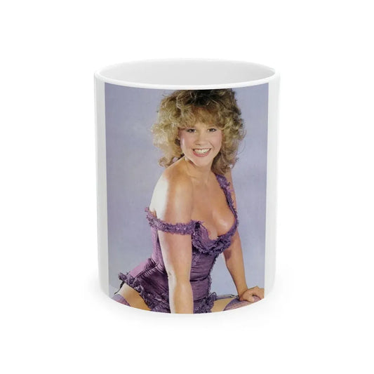 Linda Blair #314 - 1 Page, 1 Photo with lingerie & nipples exposed from OUI Mag. October '82 (Vintage Female Icon) White Coffee Mug 11oz - Go Mug Yourself