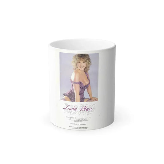 Linda Blair #314 - 1 Page, 1 Photo with lingerie & nipples exposed from OUI Mag. October '82_3 (Vintage Female Icon) Color Changing Mug 11oz 11oz - Go Mug Yourself