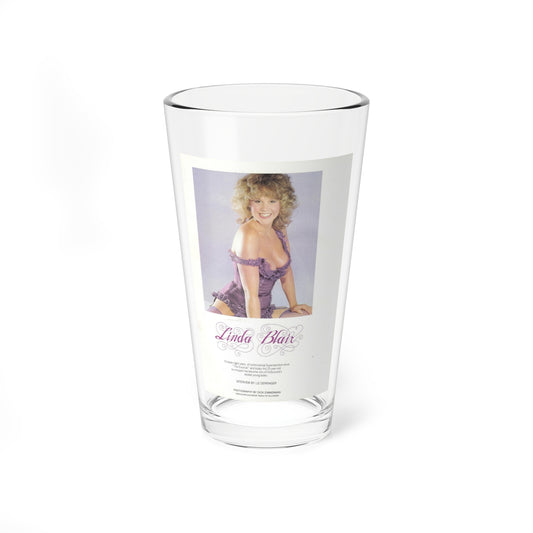 Linda Blair #314 - 1 Page, 1 Photo with lingerie & nipples exposed from OUI Mag. October '82 3 (Vintage Female Icon) Pint Glass 16oz-16oz-Go Mug Yourself