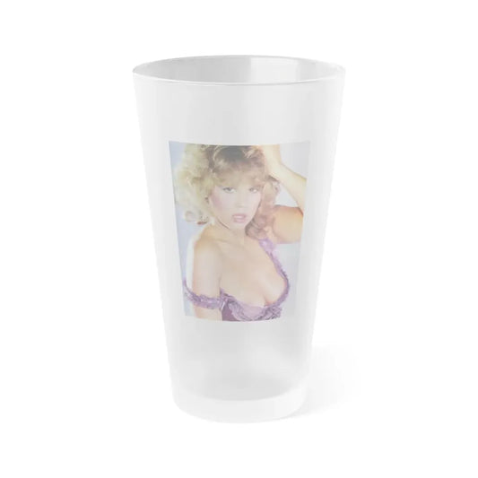 Linda Blair #315 - 1 Page, 1 Photo with lingerie & nipples exposed from OUI Mag. October '82 (Vintage Female Icon) Frosted Pint Glass 16oz 16oz Frosted - Go Mug Yourself