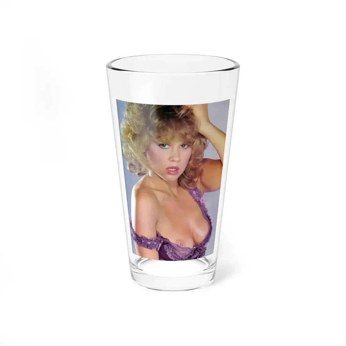 Linda Blair #315 - 1 Page, 1 Photo with lingerie & nipples exposed from OUI Mag. October '82 (Vintage Female Icon) Pint Glass 16oz 16oz - Go Mug Yourself